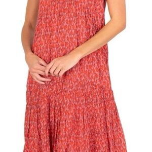 Joie Red and Pink Midi Dress